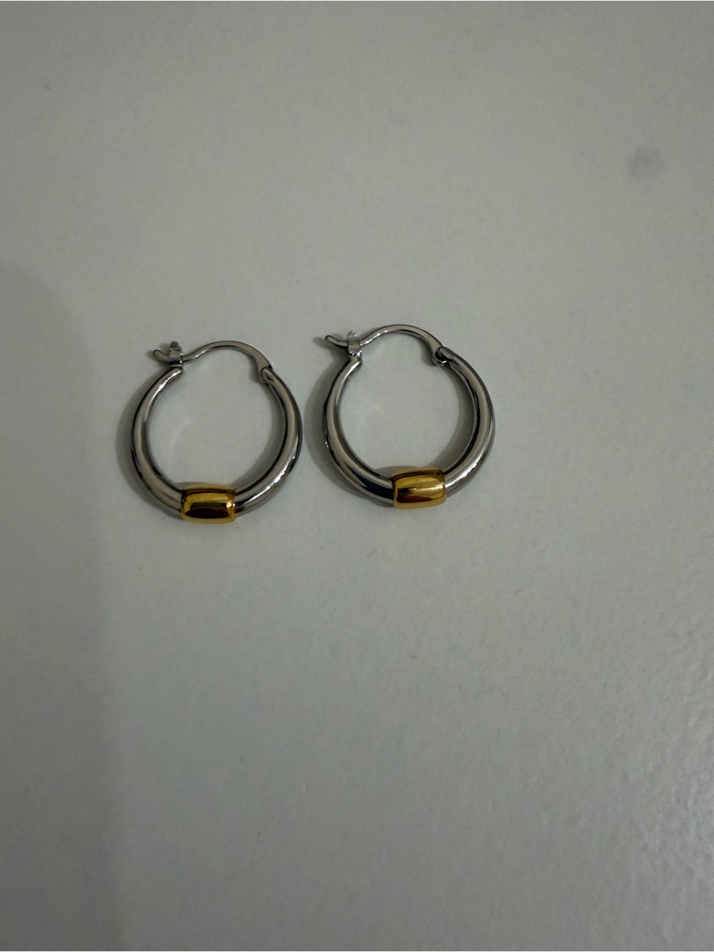 Mango Two-Tone Silver and Gold Accent Hoop Earrings